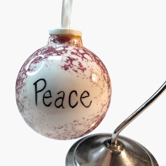 Peace Angel Christmas Ornament Hand Painted Ceramic - Picture 2 of 7
